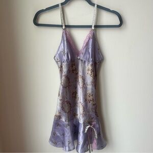 Victoria's Secret Y2K Lavender Lace Floral Satin Chemise Fairy